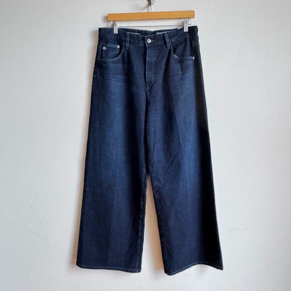 AG ADRIANO GOLDSCHMIED Deven High-Rise Ultra Wide Leg Dark Wash Jeans - Picture 1 of 11